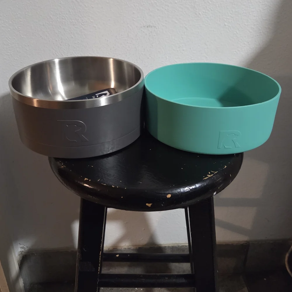 RTIC 3 in 1 Dog Bowl Stainless Steel Pet Bowl with Silicone Exterior